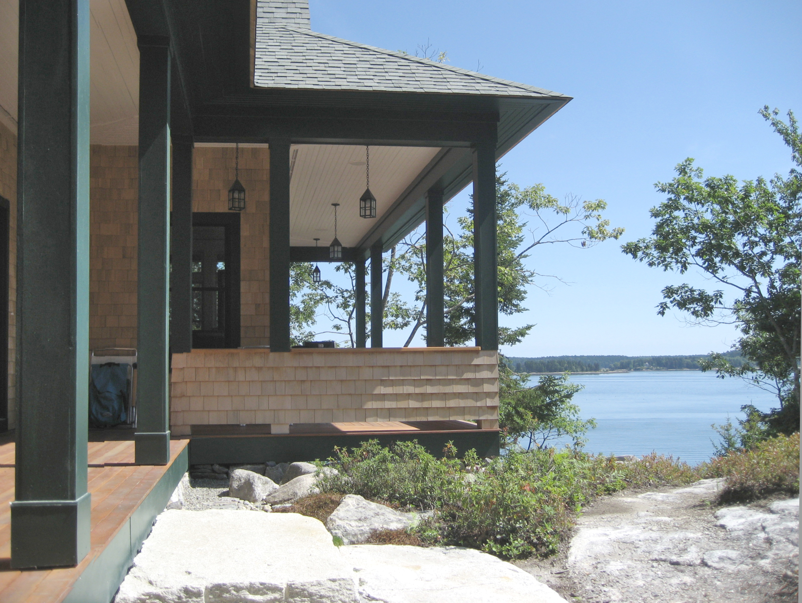 Porch overlooking the bay